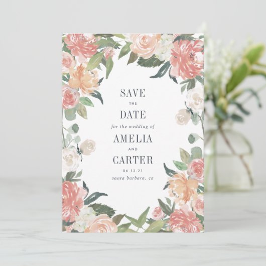 Mittelsommerliche Save the Date (Stehend Vorderseite)