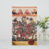 MITTELSTADT, BEKÄMPFUNG VON KNIGHTS UND DAMSELN BRIEFPAPIER (Stehend Vorderseite)