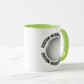 Mittelstarker Text LIME GRÜN Combo 11oz Custom Gol Tasse (VorderseiteRechts)