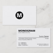 Mittelstellen-Monogramm - Schwarzes auf Weiß Visitenkarte (Vorne/Hinten)