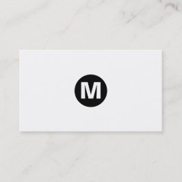Mittelstellen-Monogramm - Schwarzes auf Weiß Visitenkarte