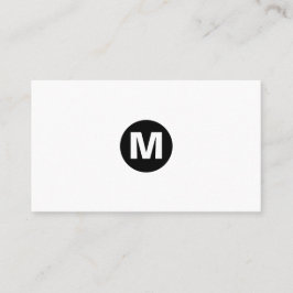 Mittelstellen-Monogramm - Schwarzes auf Weiß Visitenkarte