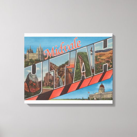 Mittelvale, UtahLarge Letter ScenesMidvale, UT Leinwanddruck (Vorderseite)