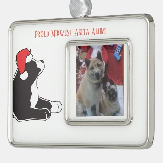 Mittelwest Akita Alumni Ornament Rahmen-Ornament Silber (Links)