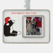 Mittelwest Akita Alumni Ornament Rahmen-Ornament Silber (Vorderseite)