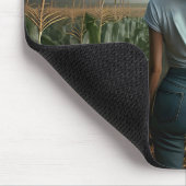 Mittelwest-Mädchen beim Tornado Mousepad (Ecke)