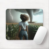 Mittelwest-Mädchen beim Tornado Mousepad (Mit Mouse)