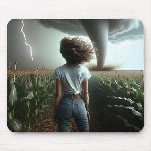 Mittelwest-Mädchen beim Tornado Mousepad (Vorne)