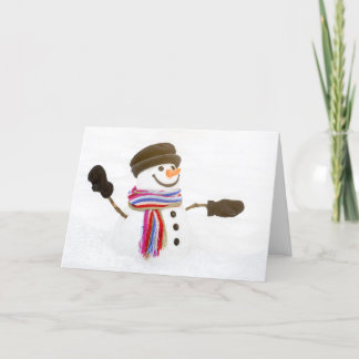 Mitten für Detroit Snowman Holiday Card Karte