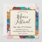 Mitten im Herbst Festival Lanterns Bunnies Einladu Einladung (Rückseite)