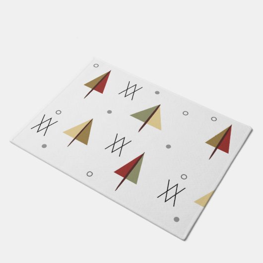 Mitten im Jahrhundert Snowy Forest Fußmatte (Schrägansicht)