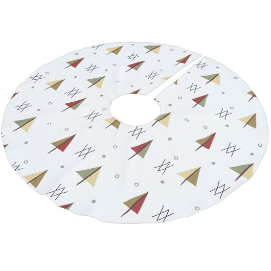 Mitten im Jahrhundert Snowy Forest Polyester Weihnachtsbaumdecke (Schrägansicht)