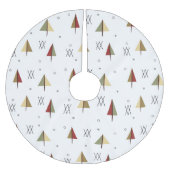 Mitten im Jahrhundert Snowy Forest Polyester Weihnachtsbaumdecke (Vorderseite)