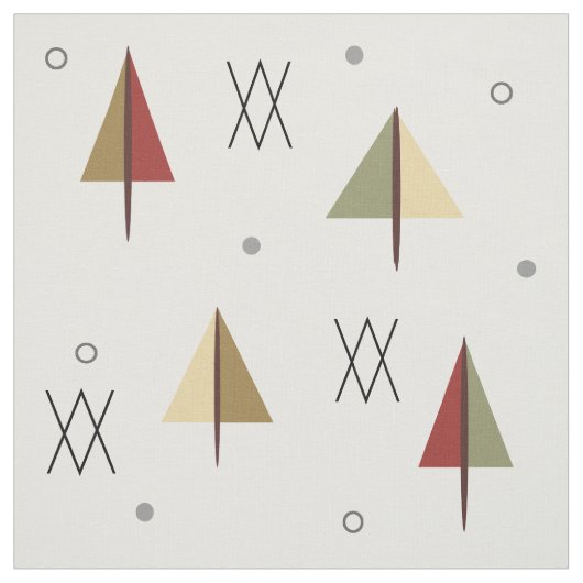 Mitten im Jahrhundert Snowy Forest Stoff (Muster)