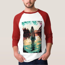 Mitten im psychedelischen Shirt eines Sees