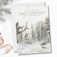 Mitten im Winter schneebedecktes Wald Natur Weihna