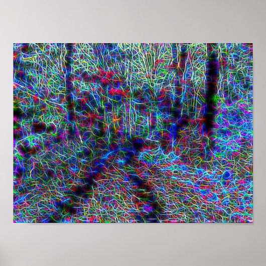 Mitten in der Forest Neon Lights Poster (Vorne)