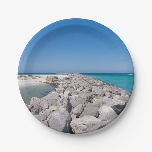 Mitten in der Muschel Jetty Paper Teller (Vorderseite)