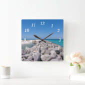 Mitten in der Muschel Jetty Wall Uhr (Zuhause)