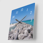 Mitten in der Muschel Jetty Wall Uhr (Winkel)