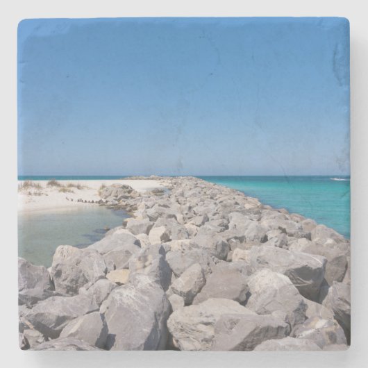 Mitten in der Muschel Untersetzer Jetty Stone (Vorderseite)