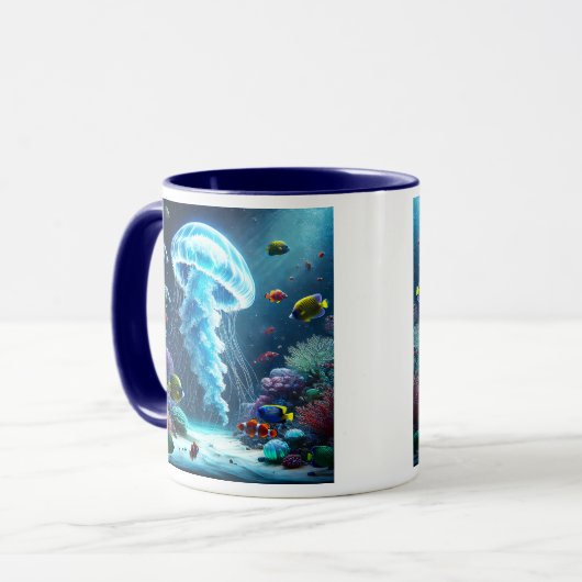 Mitten in einem lebenden Korallenriff. Tasse (Vorderseite Links)