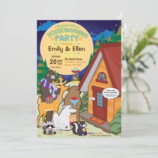 Mitten in Nirgendwo Party Einladung (Stehend Vorderseite)