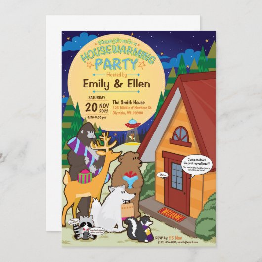 Mitten in Nirgendwo Party Einladung (Vorne/Hinten)