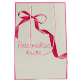 Mitten niedlich rosa Creme Winterband Mittlere Geschenktüte (Rückseite)