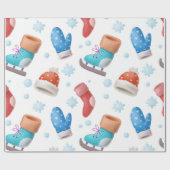 Mitten, Skate und Hutwurfpapier Geschenkpapier (Flach)