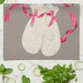 Mitten Spitzen elegantes Winterband pink Creme Geschirrtuch (Gefaltet)