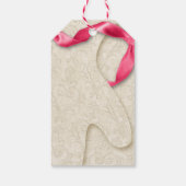 Mitten Spitzen elegantes Winterband rosa Creme nie Geschenkanhänger (Rückseite)