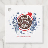 Mitten und Kakao warme Winter wünscht Urlaub Geschenkanhänger (Vorderseite)