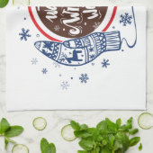 Mitten und Kakao warme Winter wünscht Urlaub Geschirrtuch (Gefaltet)