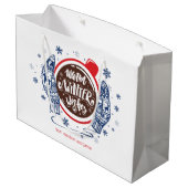 Mitten und Kakao warme Winter wünscht Urlaub Große Geschenktüte (Rückseite Schrägansicht)