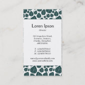 Mittenband - Blätter - Dk Moss Green on White Visitenkarte (Rückseite)