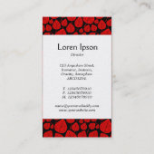 Mittenband - Blätter - Rot auf Schwarz (Gold) Visitenkarte (Rückseite)