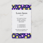 Mittenband - Muster der Blume - Farben Visitenkarte (Rückseite)