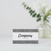 Mittenband - Random Spots - Weiß auf Schwarz Visitenkarte (Stehend Vorderseite)