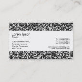 Mittenband - Random Spots - Weiß auf Schwarz Visitenkarte (Rückseite)