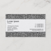 Mittenband - Random Spots - Weiß auf Schwarz Visitenkarte (Rückseite)