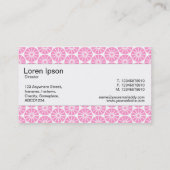 Mittenband - Starrad - Rosa auf Weiß Visitenkarte (Rückseite)