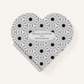 Mittenförmiges Schwarz-Weiß-Notebook Notizblock (Vorderseite)