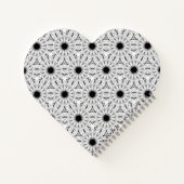 Mittenförmiges Schwarz-Weiß-Notebook Notizblock (Rückseite)