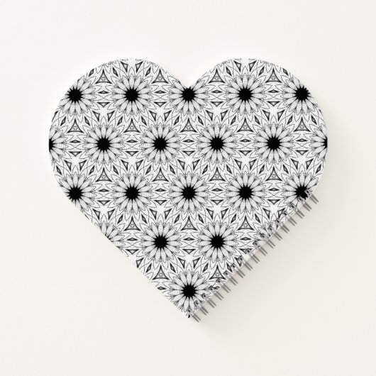 Mittenförmiges Schwarz-Weiß-Notebook Notizblock (Rückseite)