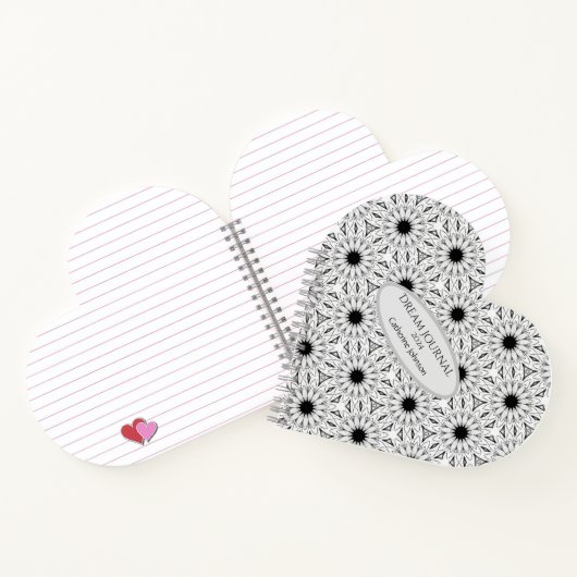 Mittenförmiges Schwarz-Weiß-Notebook Notizblock (Innenseite)