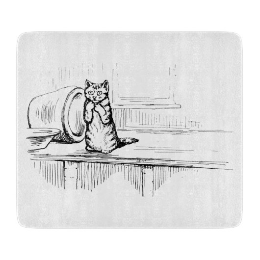 Mittens das Kätzchen (Angstkatze) (Beatrix Potter) Schneidebrett (Vorderseite)