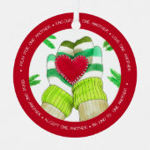 Mittens, die das Herz eines anderen Volunteers hal Ornament Aus Metall (Vorderseite)