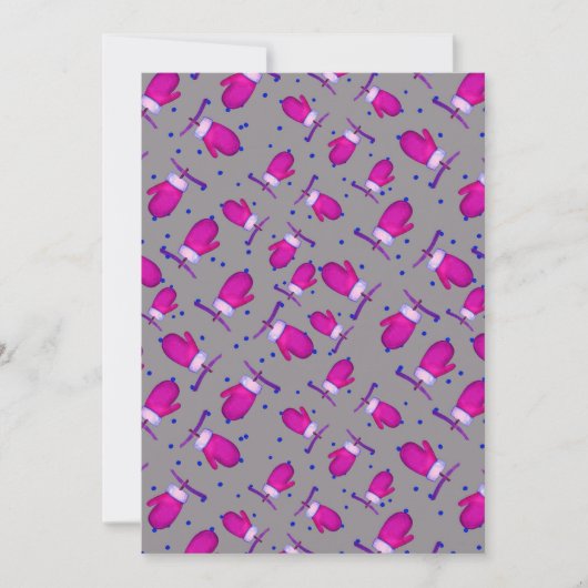 Mittens retro_grau feiertagskarte (Vorderseite)