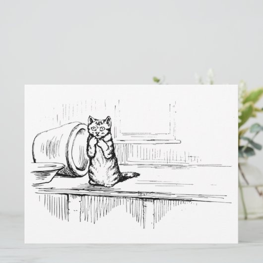 Mittens the Kitten (Scaredy Cat) (Beatrix Potter) Karte (Stehend Vorderseite)
